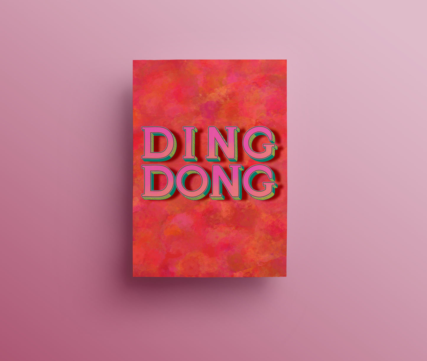 Sweary and rude christmas card hand drawn lettered saying ding dong