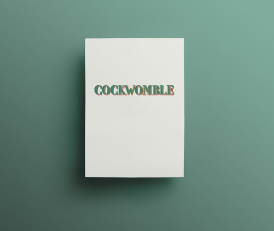 Cockwomble greetings card