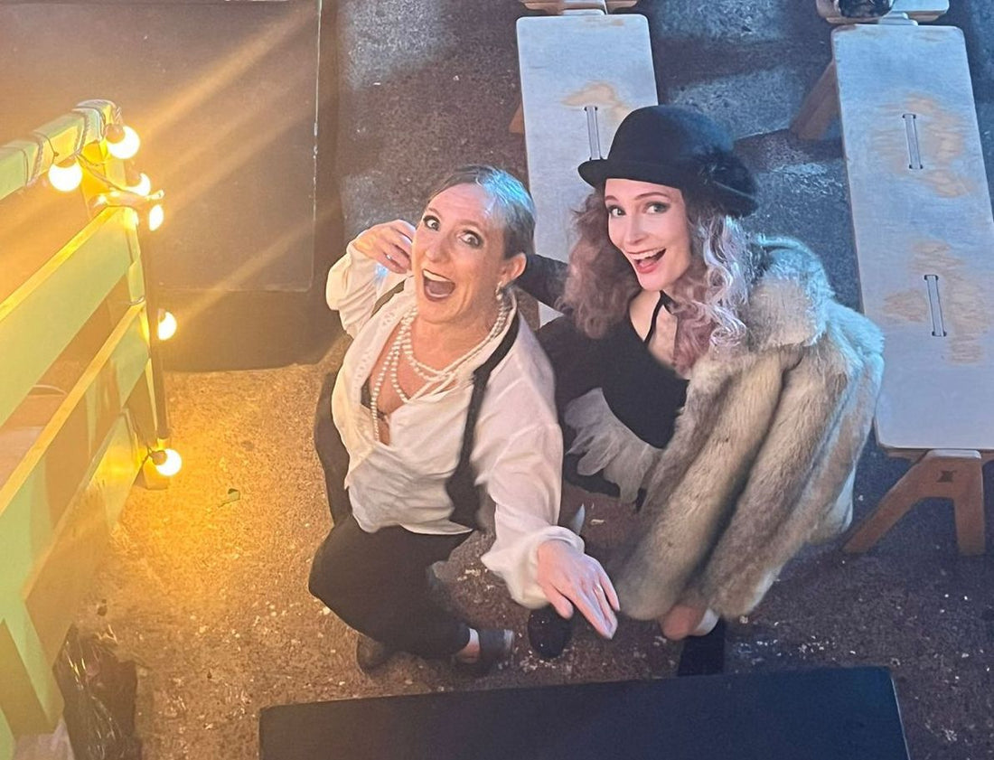 Michelle and Emma co founders of Damn Fine Greetings and secret cabaret performers